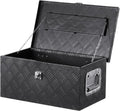 VEVOR Heavy Duty Aluminum Truck Bed Tool Box, Stripes Plated Tool Box with Side Handle and Lock Keys, Storage Toolbox Chest Organizer for Trailer, Pickup, Truck Bed, RV, 20"x12"x9.5", Black