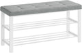 SONGMICS Shoe Bench, Storage Bench, Entryway Bench with Cushion