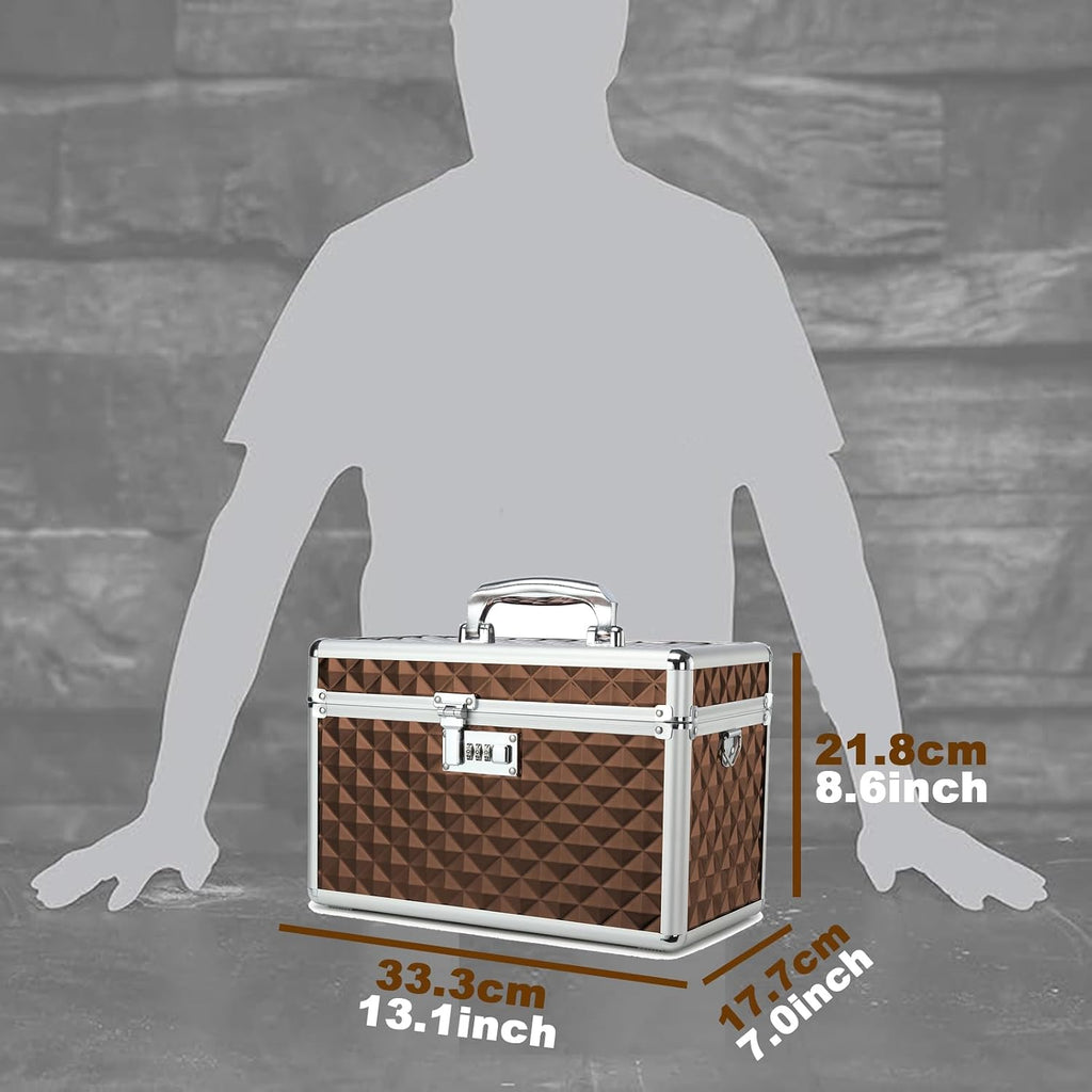 storage lock box with combination lock, lockable medicine shown in use