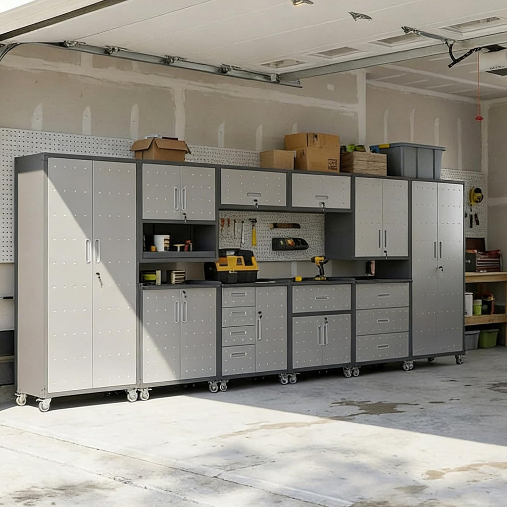 garage storage cabinet system,wall cabinet & locking rolling, view 10