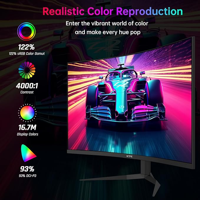 KTC 32 Inch 240Hz Curved Gaming Monitor, 2K 1440P Computer PC Monitor
