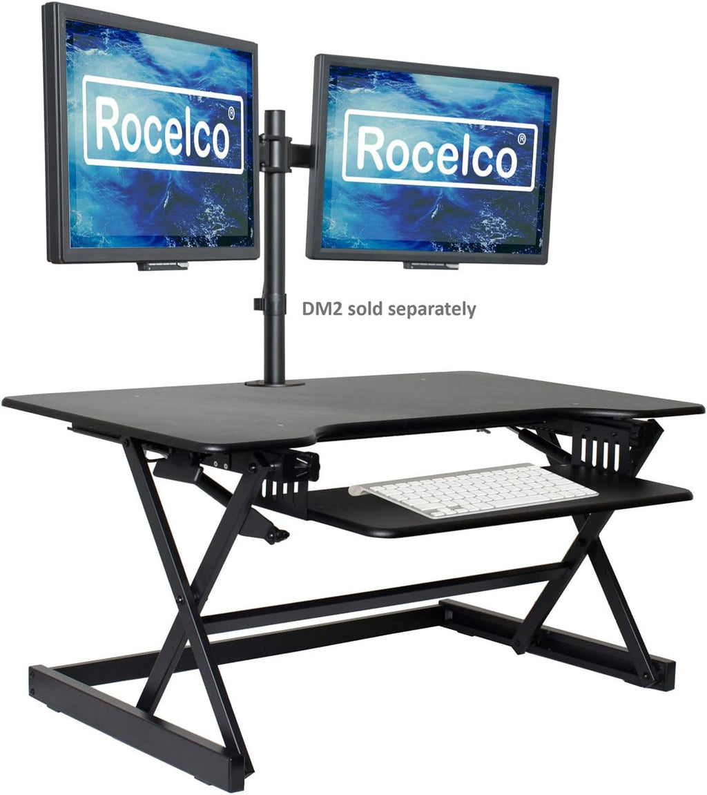 Rocelco 38" Large Height Adjustable Standing Desk Converter