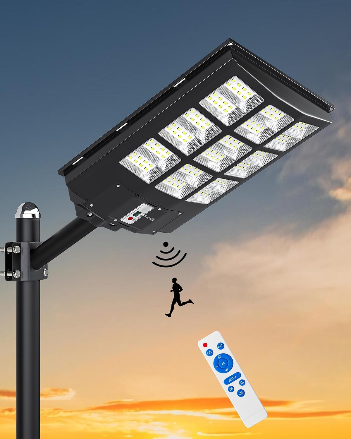 Gefolly SL-4600W Solar Street Light Outdoor 460000LM Wide Angle Commercial