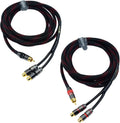 Arklove 10ft Shielded RCA Splitter Subwoofer Stereo Audio Video Cable 1 Male to (2 Pack)