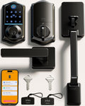 Veise VE017-D Fingerprint Smart Front Door Lock Set, Matte Black