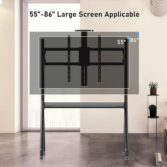 Glidesync Smart Board Stand for 55"- 86'' Interactive Whiteboard, Mobile Stand