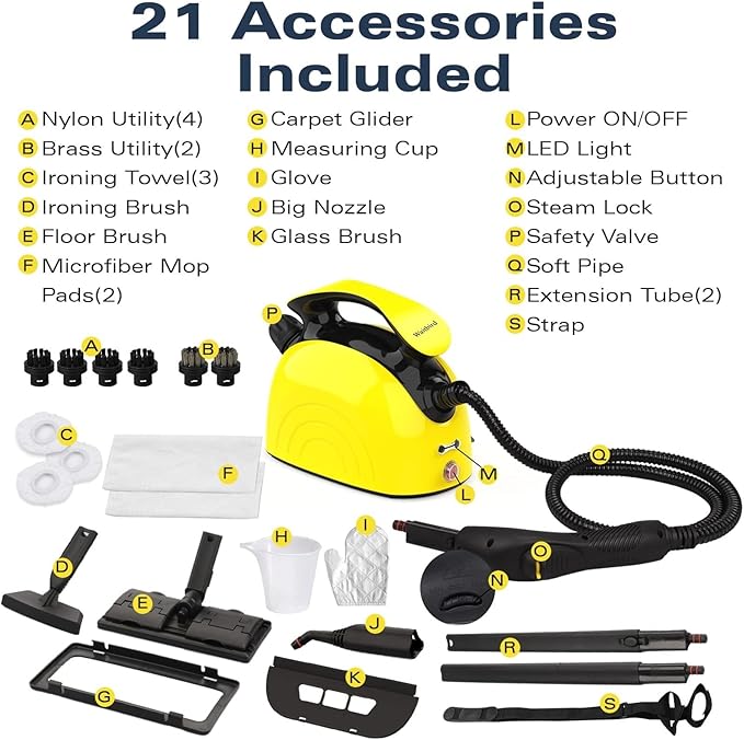 Steam cleaner, 1500w Steamer Cleaning Fast Heating Multi-Surface Steam Cleaner