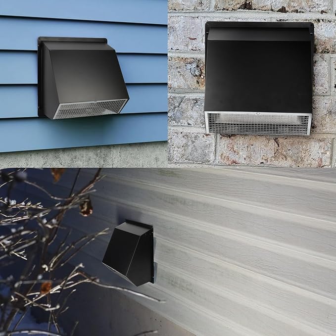 10 Inch Hooded Wall Vent with Screen and Damper, Outdoor Wall Exhaust Vent