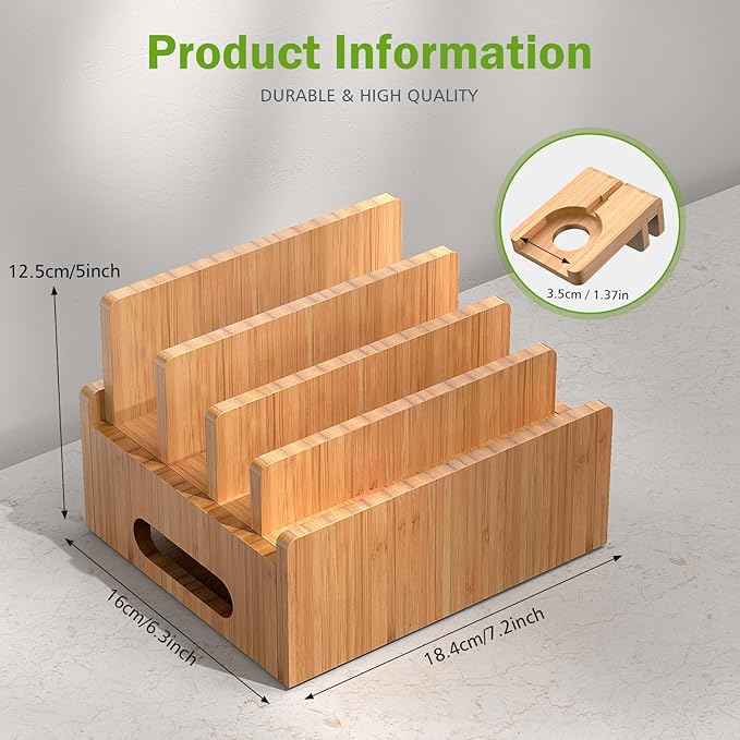Pezin & Hulin Bamboo Charging Stations, Cell Phone Organizer
