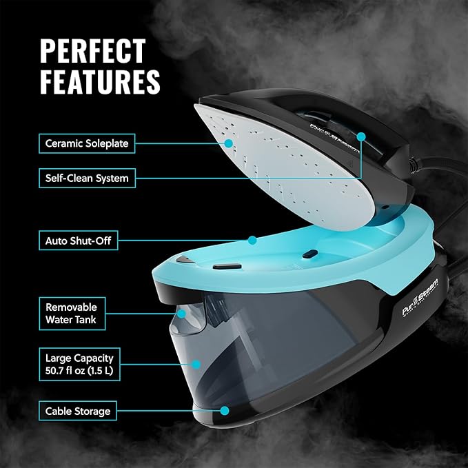 Pursteam Steam Station Max Ceramic Soleplate Steam Iron