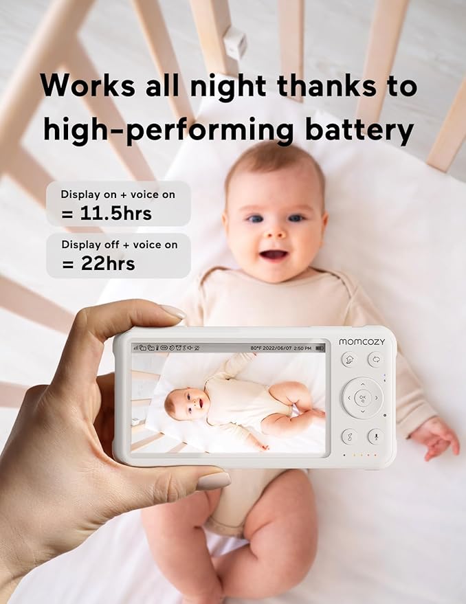 Momcozy Baby Monitor with 2 Cameras 5’’ 1080P Split Screen Video Baby Monitor