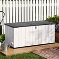Outdoor Storage Shed, Resin Waterproof Storage Cabinet, Large Deck Box