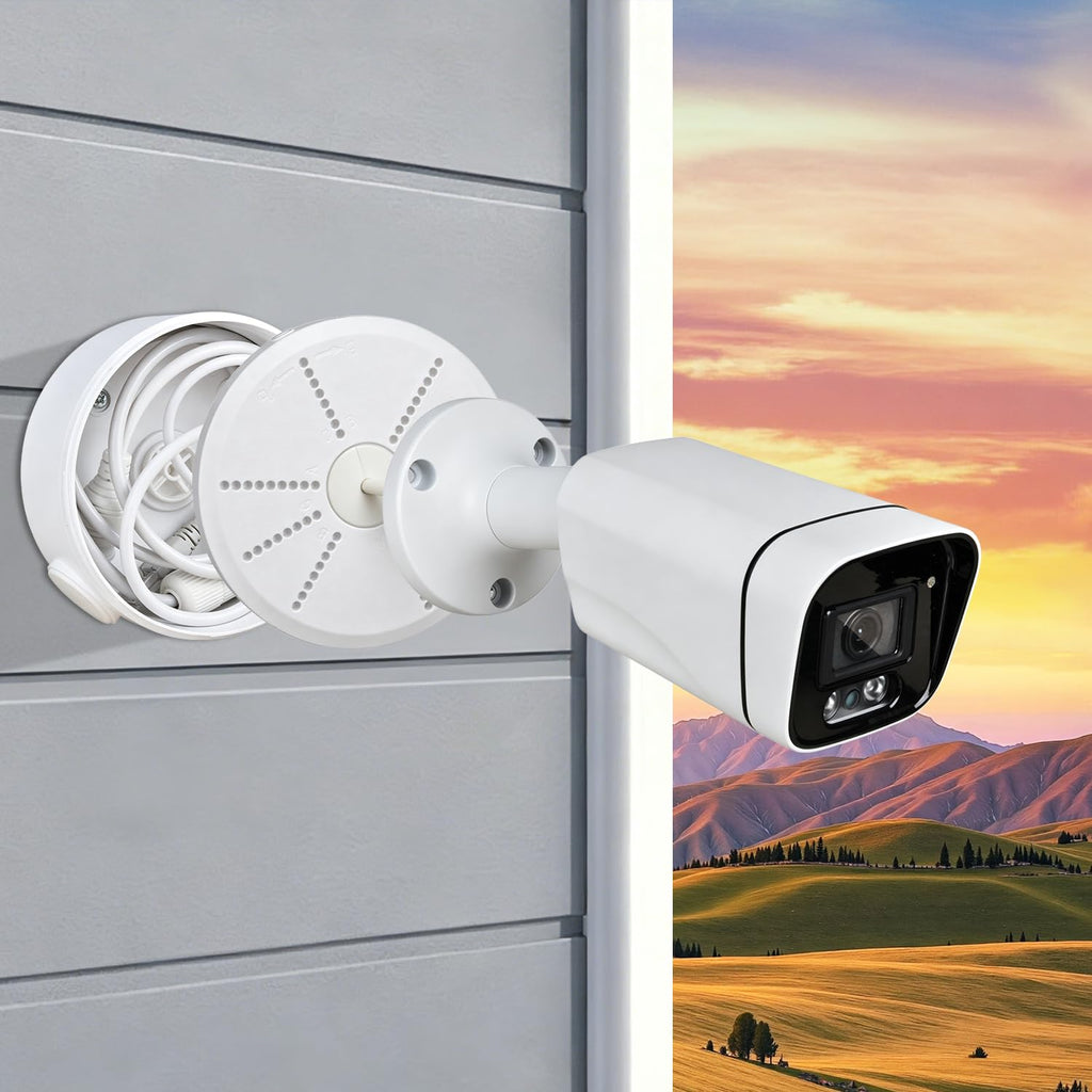 2026 new security camera junction box, wall/ceiling mount, close-up detail