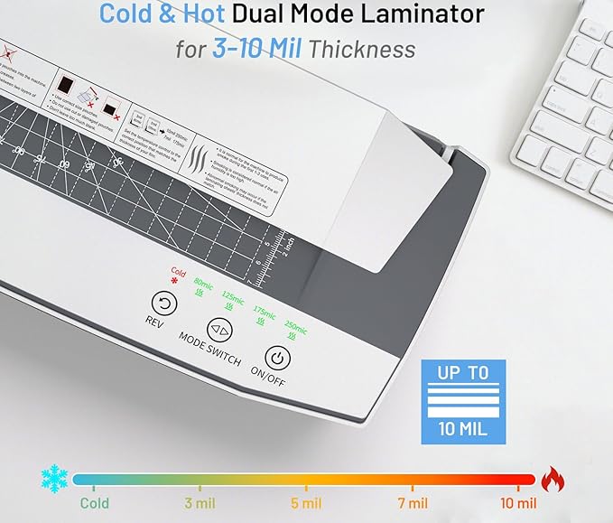 Buyounger 3-10 Mil Laminator Machine, 4-Roller Commercial Laminator Machine
