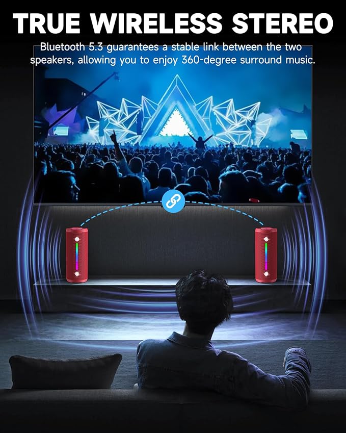 OHAYO Bluetooth Speaker, Portable Wireless, IPX7 Waterproof, Powerful 25W Sound