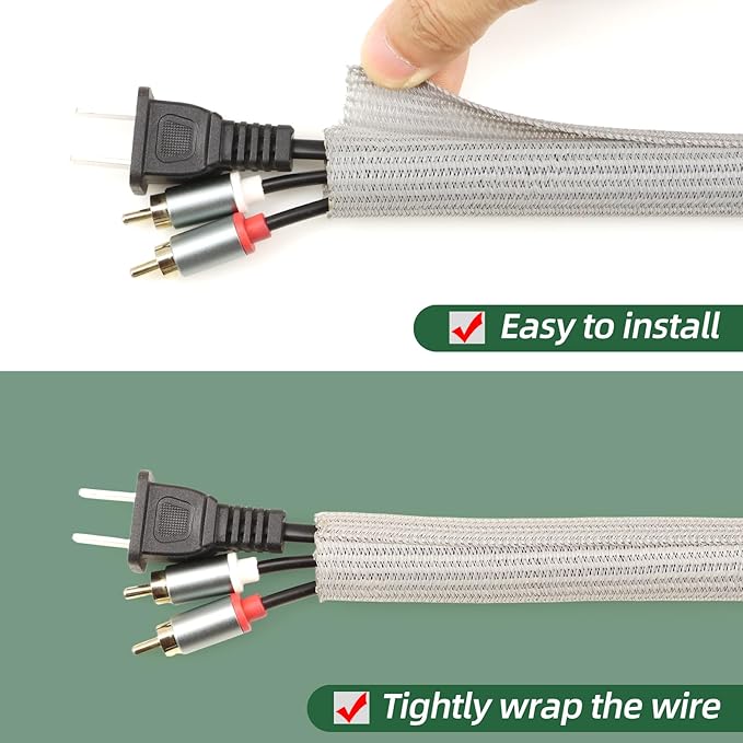 Split Wire Loom Tubing, Cable Protector Sleeve, Braided Cable Management