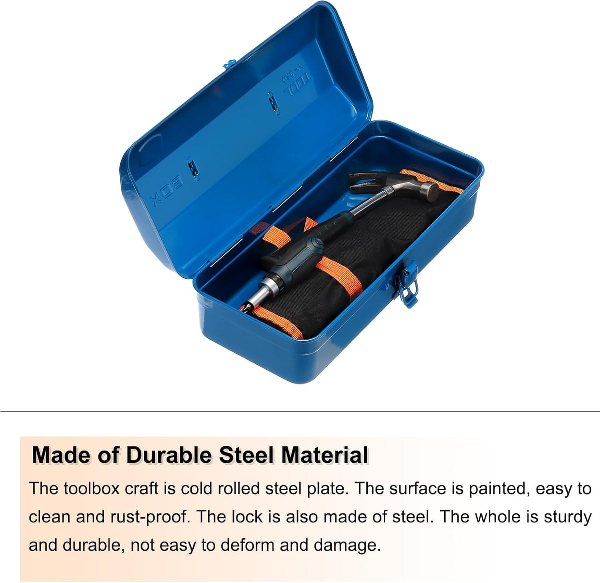 harfington tool box 11.4" portable steel tool box, package contents