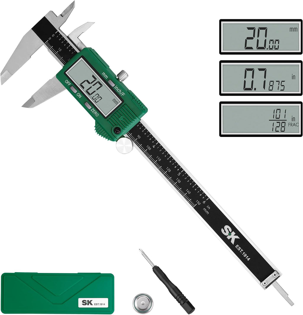 SK 6-Inch Digital Calipers, Vernier Caliper