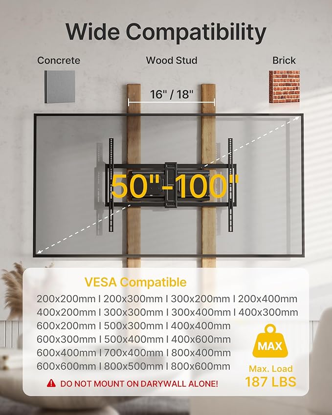 monTEK Heavy Duty Ultra Slim TV Wall Mount