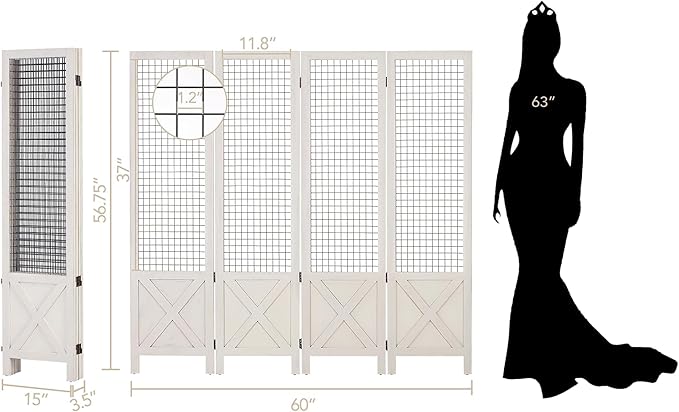 Wnutrees 4 Panel Gridwall Display, Portable Freestanding Display Board