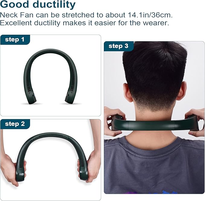 CIVPOWER Neck Fan: Portable Personal Neck Cooling Rechargeable Bladeless Fan