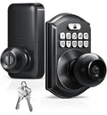 TEEHO TE003 Keypad Door Knob Lock, Keyless Entry Door Handle, Matte Black