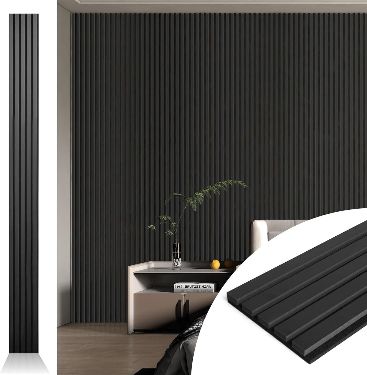 Art3d 4pcs-107 x 8in Slat Acoustic Panel