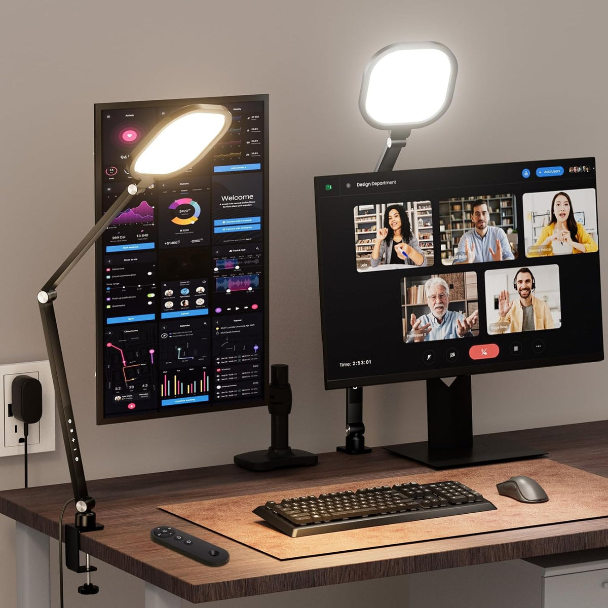 2 Packs Video Conference Light for Computer, 15W LitONES Desk Light for Zoom
