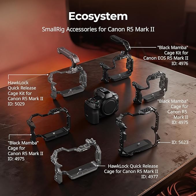 SmallRig R5 Mark II with Battery Grip BG-R20 Camera Cage