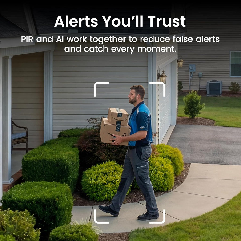 aosu 2k battery security cameras wireless outdoor system on a desk or shelf