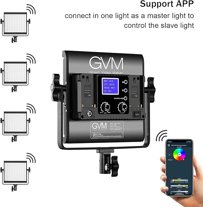GVM RGB LED Video Lighting Kit, 800D Studio Video Lights (3 Packs)
