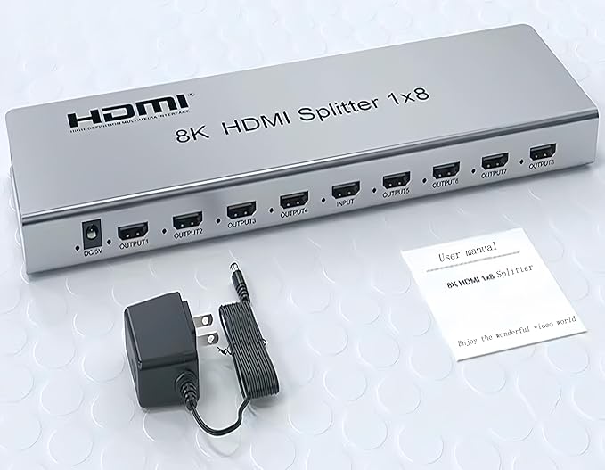 SGRAPID HDMI Splitter 1×8 8K HDMI2.1 Splitter 1 in 8 Out Distributor Affordable