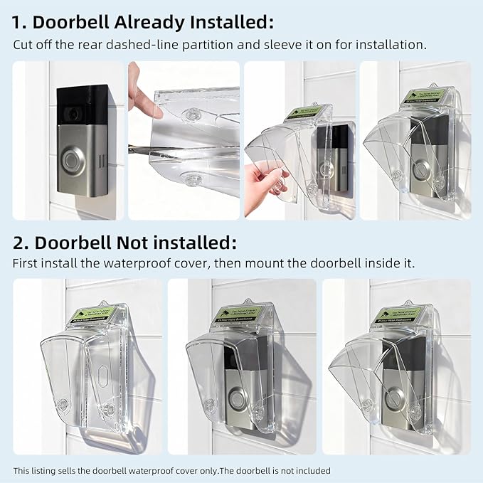 Dgyezhao Clear Outdoor Plastic Flip Doorbell Rain Cover, Camera Cover protector
