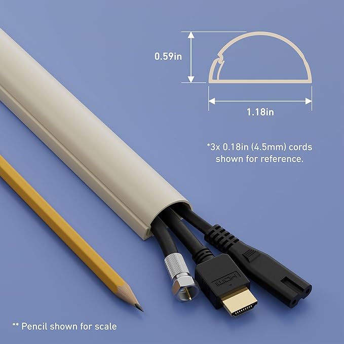 D-Line 13.12ft Cord Hider Kit, Patented Cable Cover, Hide Wires on Wall