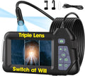 Endoscope Camera with Light,Triple Lens 1080P HD Borescope,16.4ft/5M Cable,2MP IP67 Waterproof Inspection Camera,2600mAh Battery,8GB Storage (M60-3lens-8GB-5M)