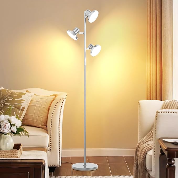 SIBRILLE 36W LED Tree Floor Lamp, Modern Dimmable Standing Lamp