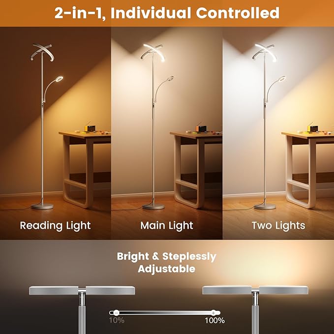 SIBRILLE 2-in-1 Dimmable Floor Lamp