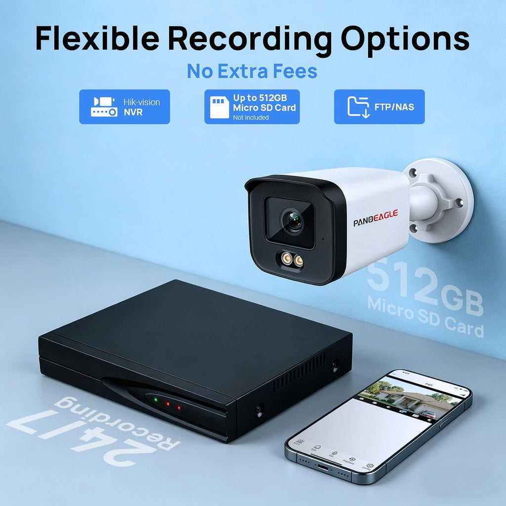 panoeagle 5mp full color poe ip camera outdoor, front angle view