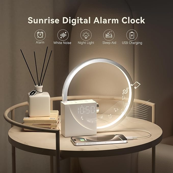 Vivilumens Sunrise Digital Alarm Clock, Sleep Aid Timer