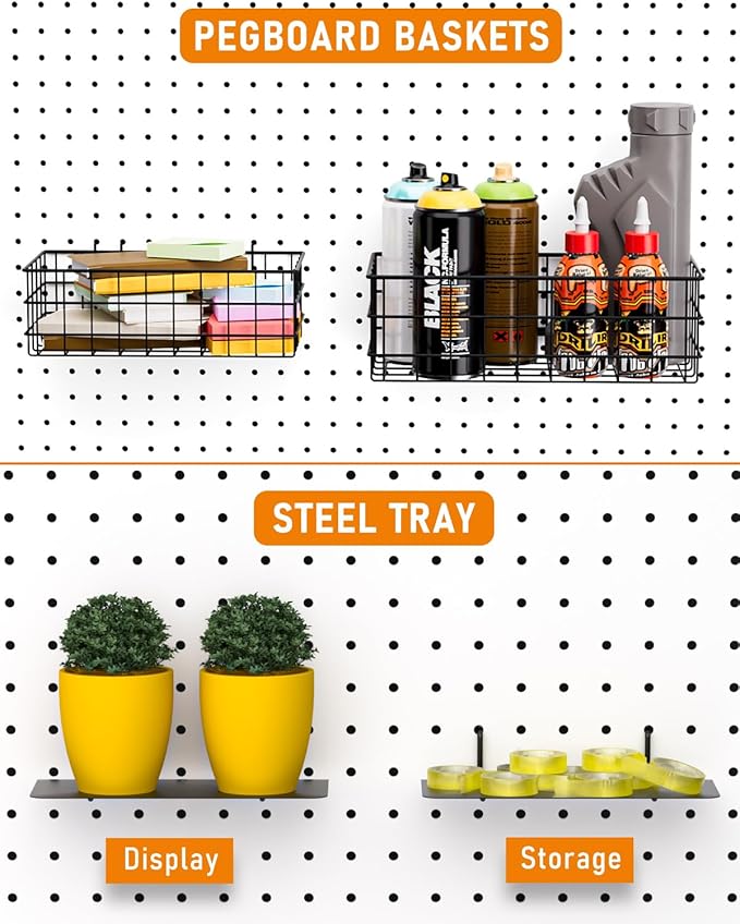 INCLY 30PCS Peg Board Organizer Accessories Kit, Pegboard Hooks Assortment