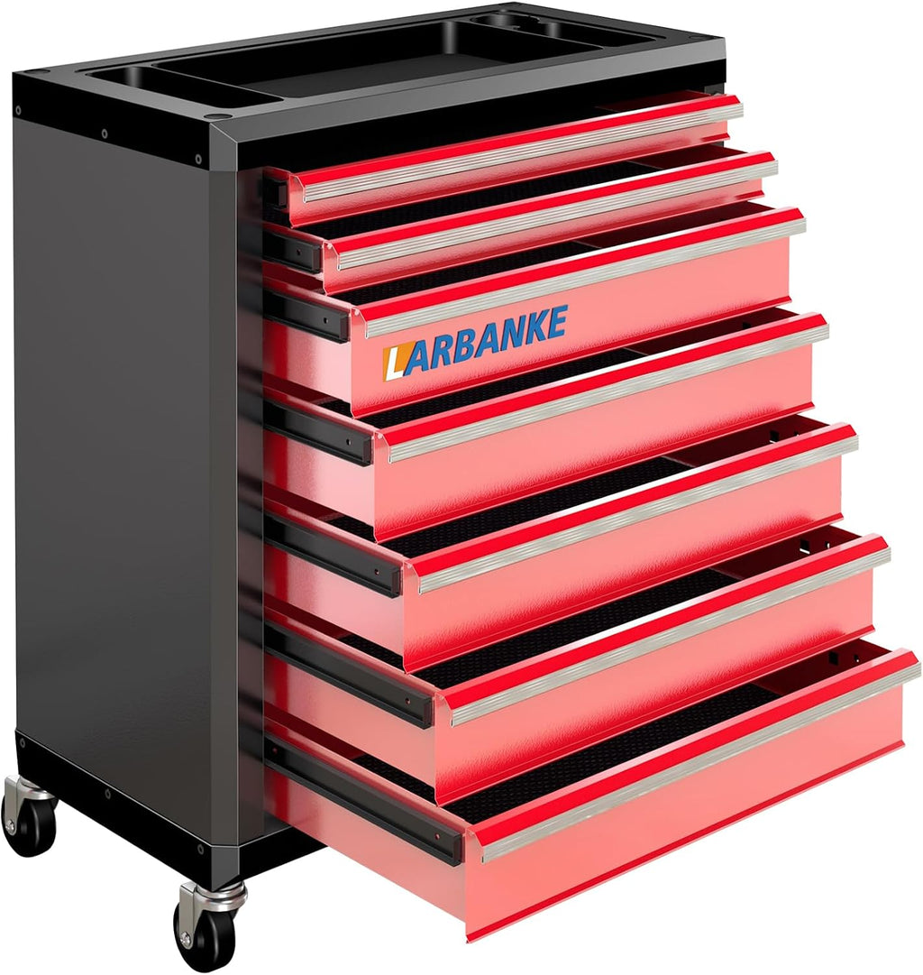 LARBANKE 7-Drawer Rolling Tool Chest with Wheels&Lock,Special Link Buckle