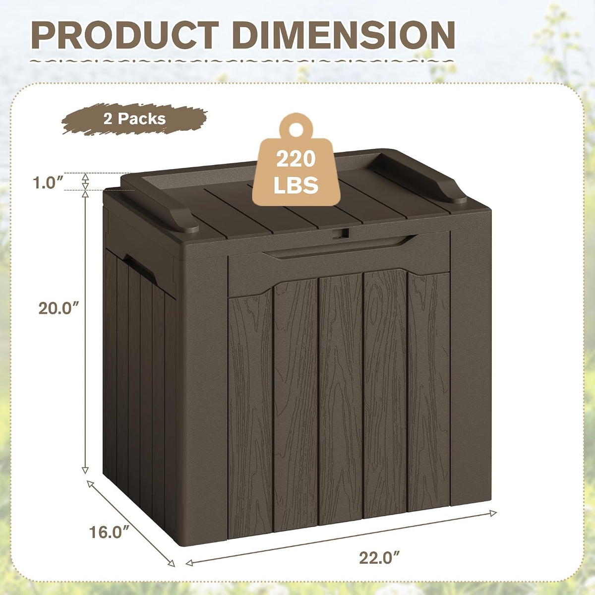 jummico 31 gallon resin deck box waterproof outdoor, package contents