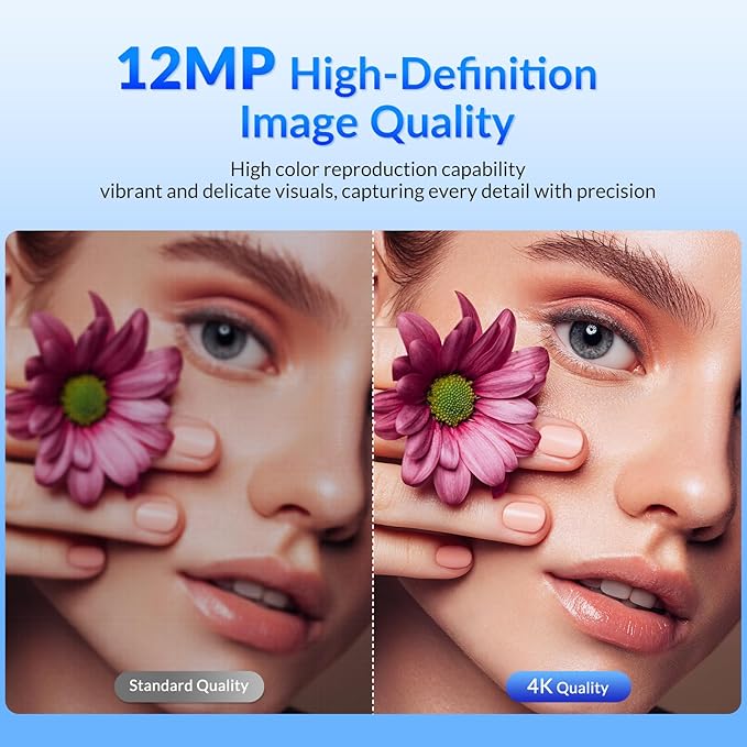 NEWORK 4K Webcam for PC, Ultra 4K HD, 2 Noise Reduction Mics, Auto Focus &