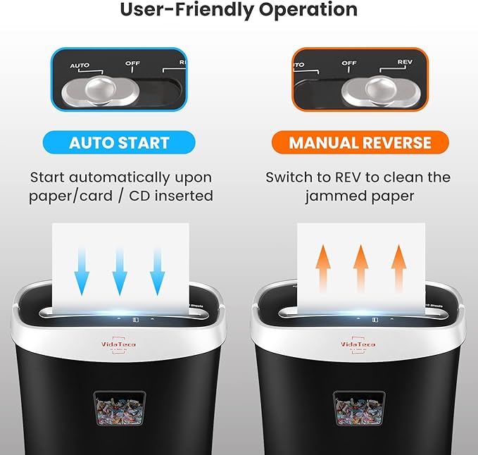 VidaTeco Paper Shredder for Home Office10-Sheet Cross-Cut Shredder