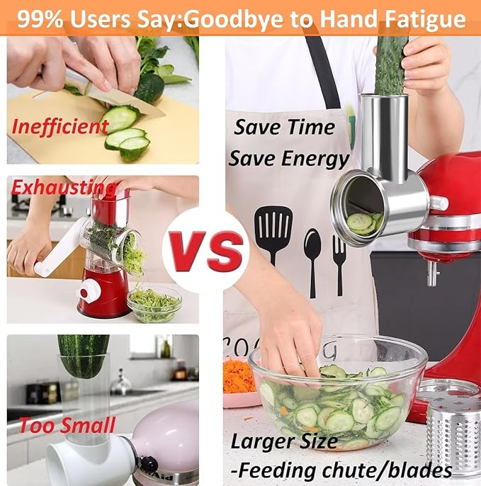 FavorKit Large Stainless Steel Slicer Shredder Attachment