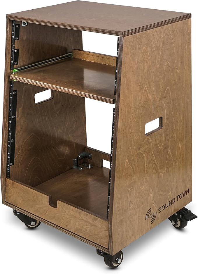 Sound Town DIY Slanted 12U Studio Rack,