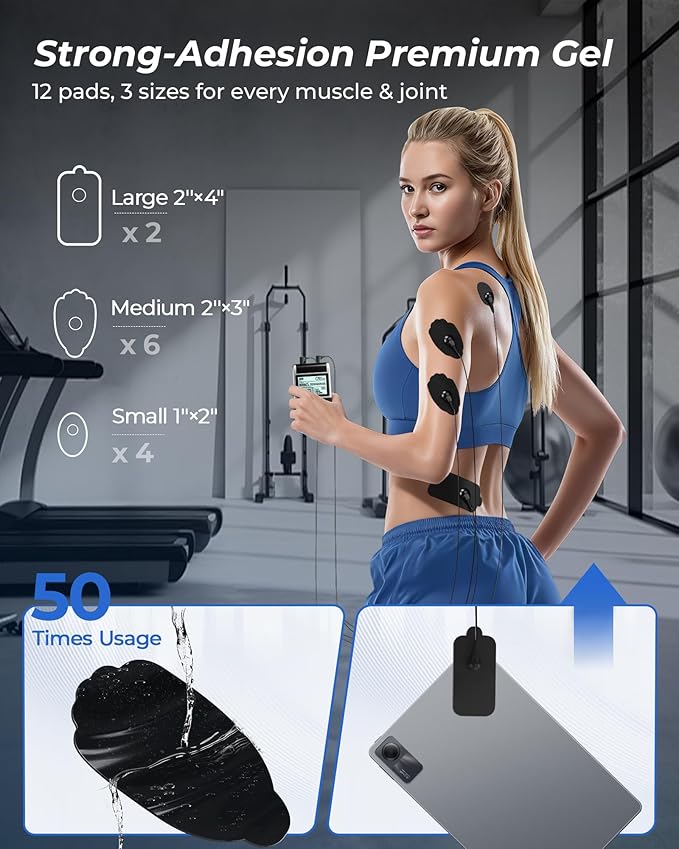 KingPavonini 4-IN-1 TENS Unit Muscle Stimulator, DIY & TENS & EMS & MASS