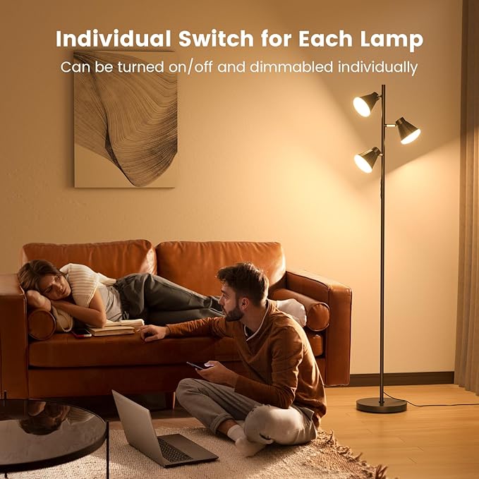 SIBRILLE 36W LED Tree Floor Lamp, Dimmable Tall Standing Lamp