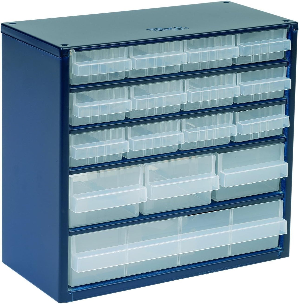 Raaco Steel Storage Cabinet, Compact 16-Drawer (C6-16), Tool Organizer