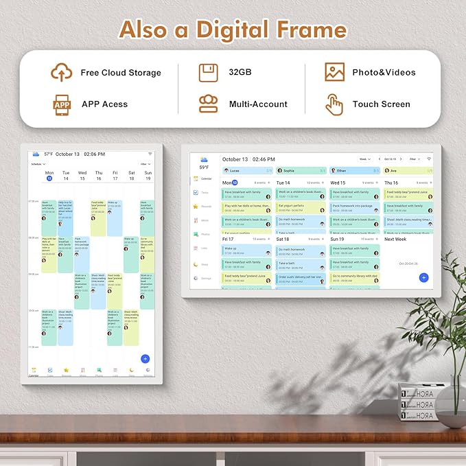 27" Smart Digital Calendar for-Family-Business-Schedules